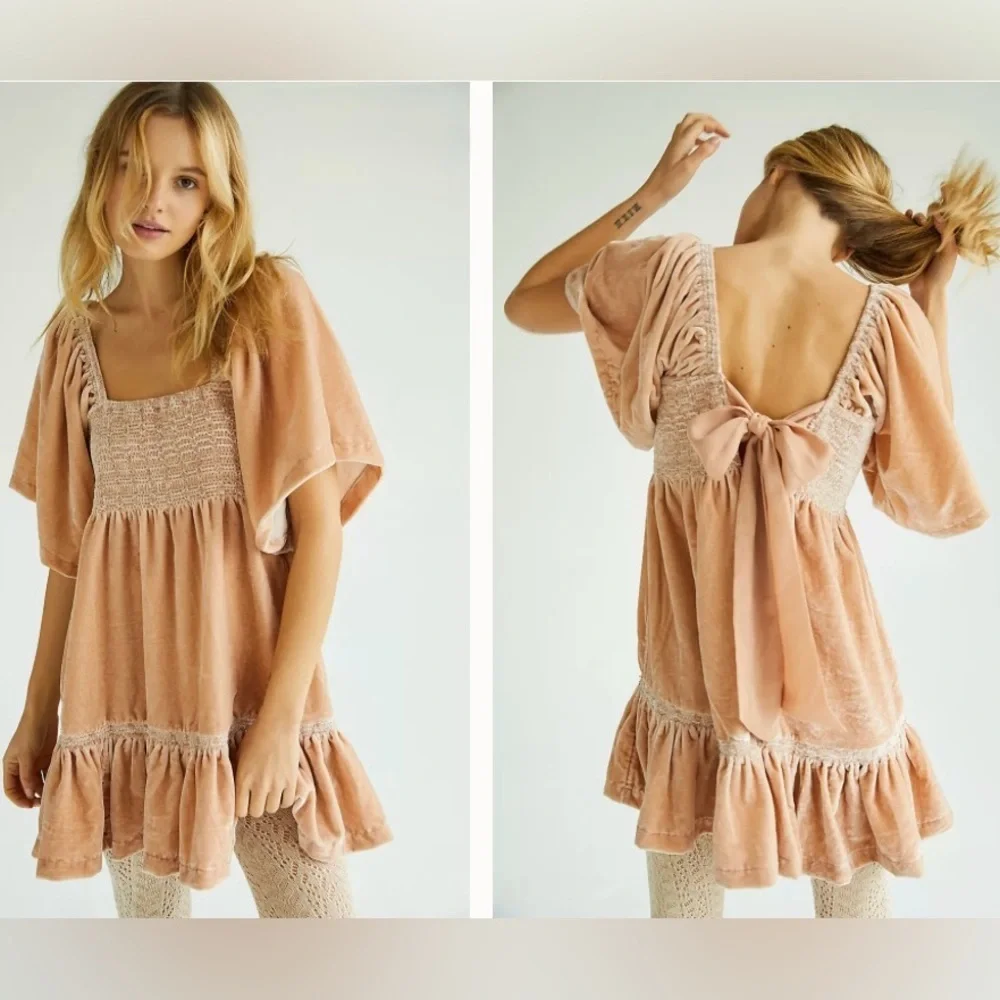 Free People Easy to Love Mini Dress | Coastal Cowgirl 🍑 Boho Soft Girl Coquette - Picture 3 of 9